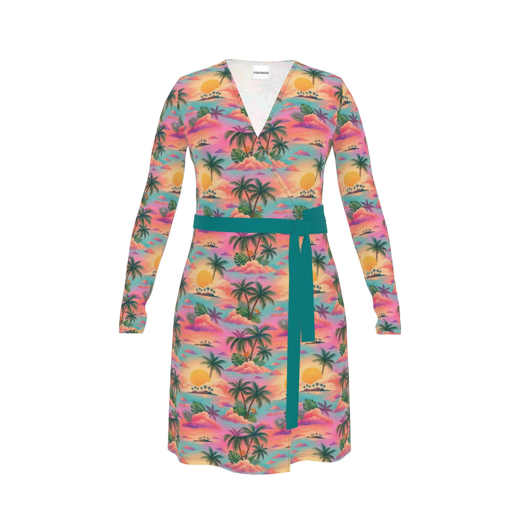 The Sunset Palms Wrap Dress