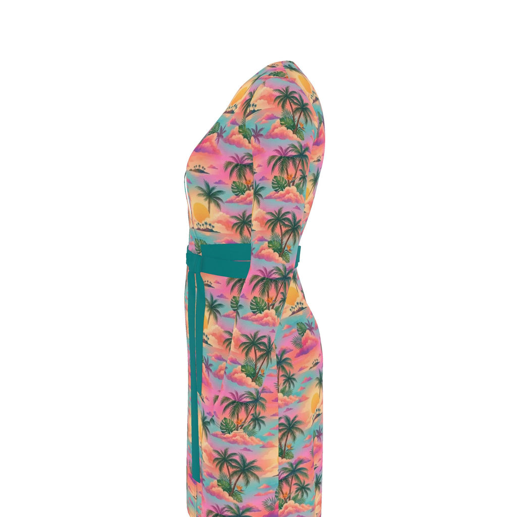 The Sunset Palms Wrap Dress