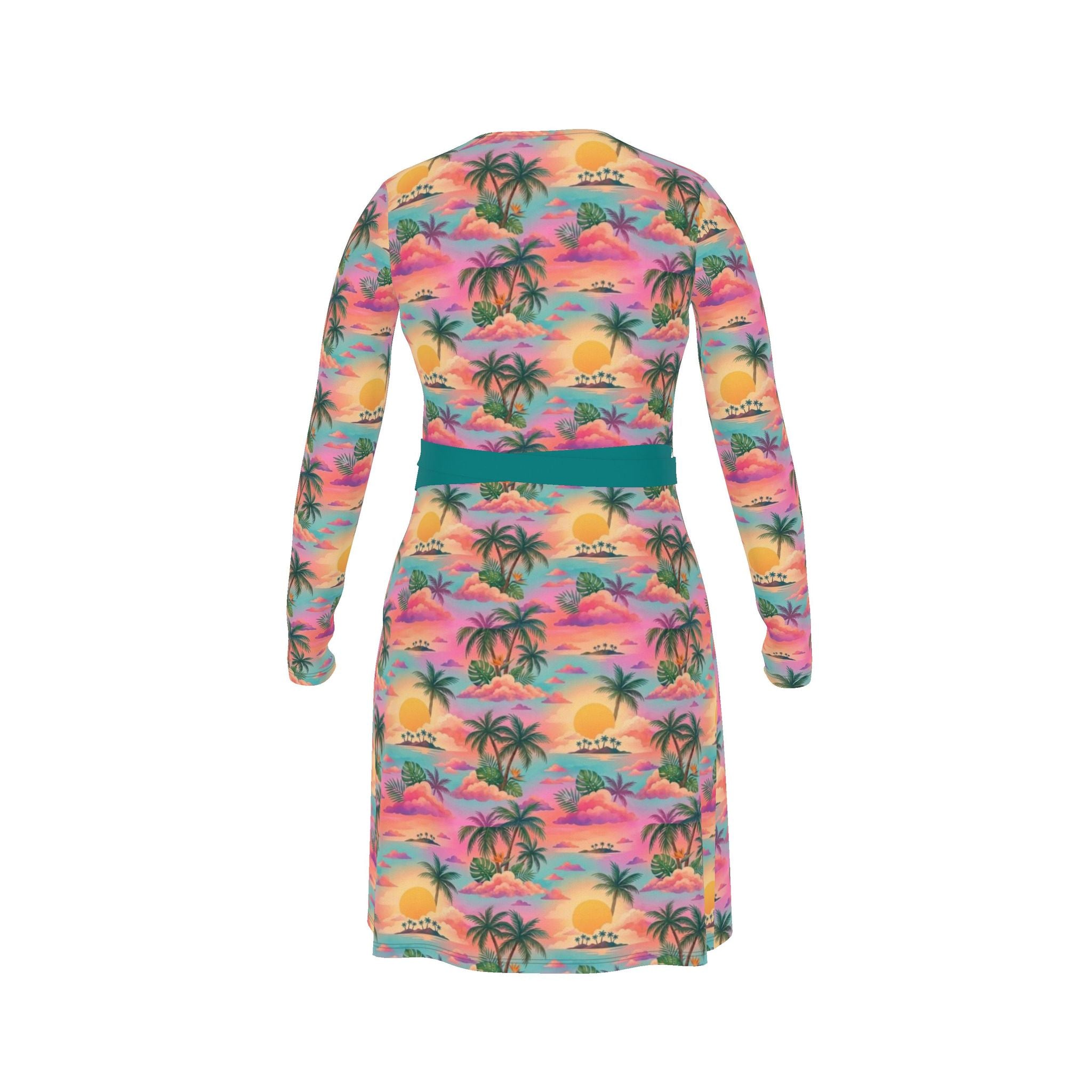 The Sunset Palms Wrap Dress