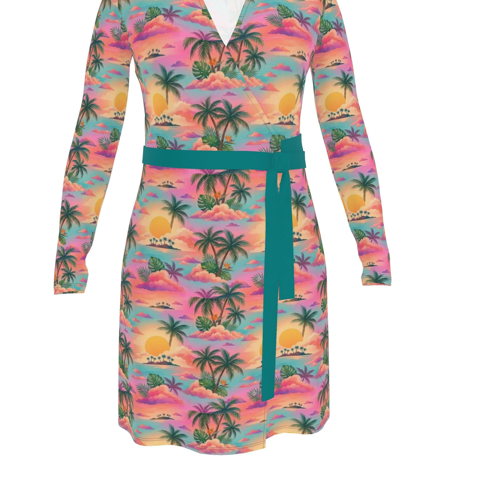 The Sunset Palms Wrap Dress