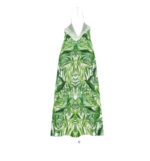 Coastal 1776 Palm Leaf Backless Resort Dress