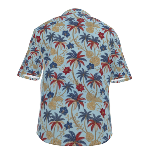 1776 Patriotic Palm Linen Resort Shirt