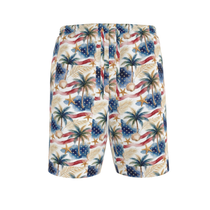 1776 Patriotic Linen Drawstring Shorts