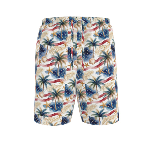 1776 Patriotic Linen Drawstring Shorts