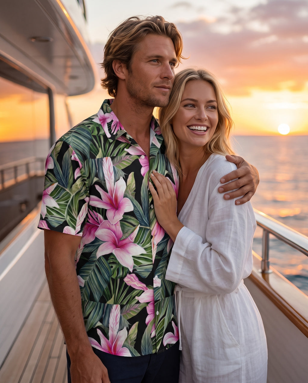 Coastal 1776 Men's Hibiscus Linen Resort Shirt