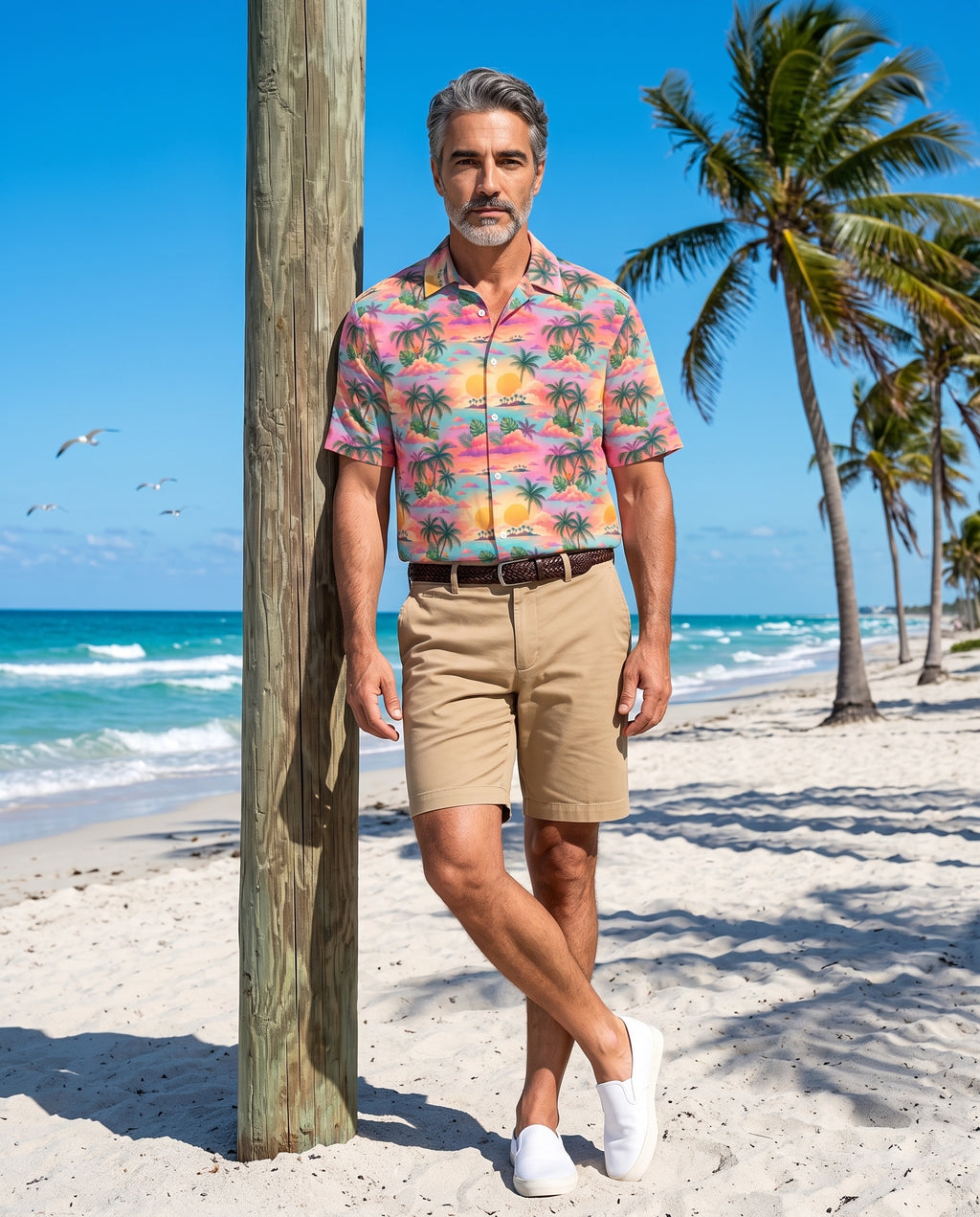 The Sunset Palms Linen Resort Shirt