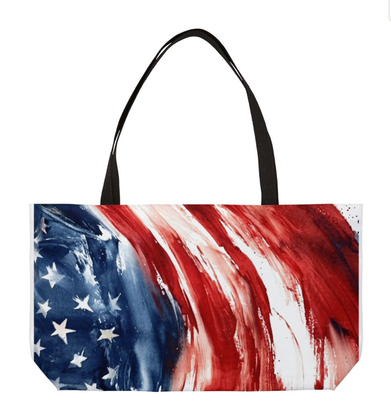 Coastal 1776 American Flag Weekender Tote Bag