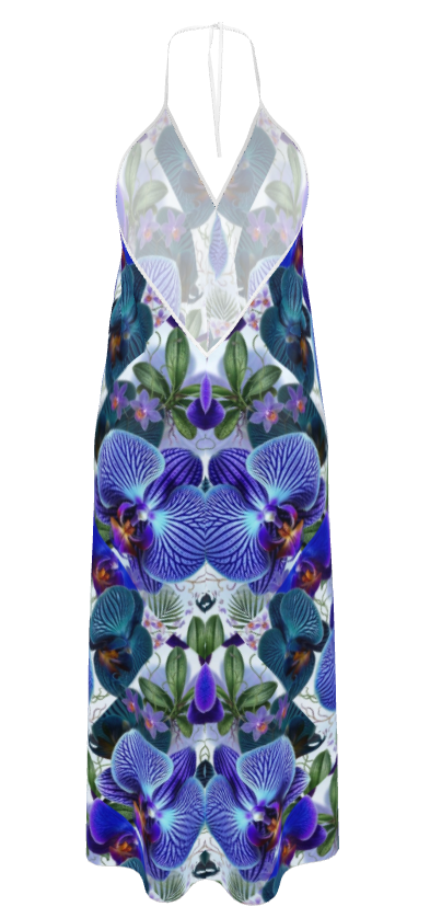 Coastal 1776 Blue Orchid Halter Maxi Dress
