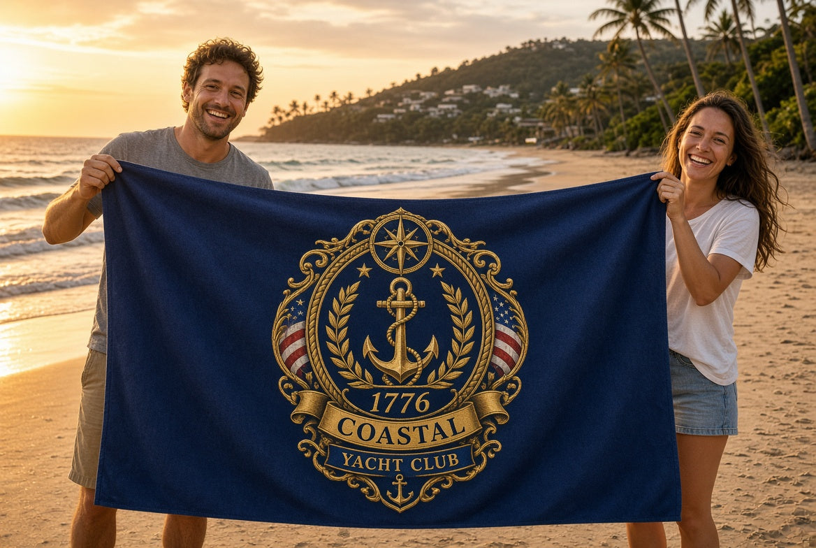 Coastal 1776 Yacht Club Beach Towel
