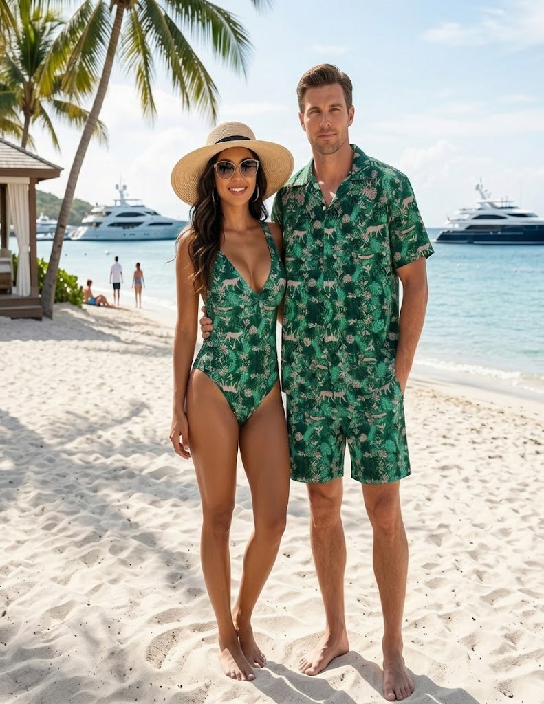 Men's Coastal 1776 Emerald Jungle 2-Piece Cabana Set