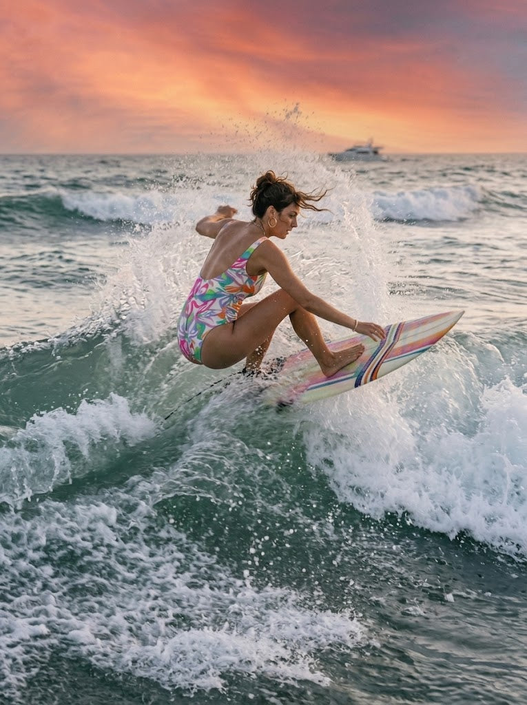Hibiscus Horizon Scoop Back Swimsuit