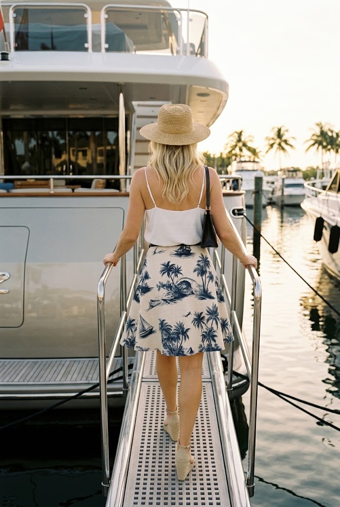 The Palm Beach Toile Flared Skirt