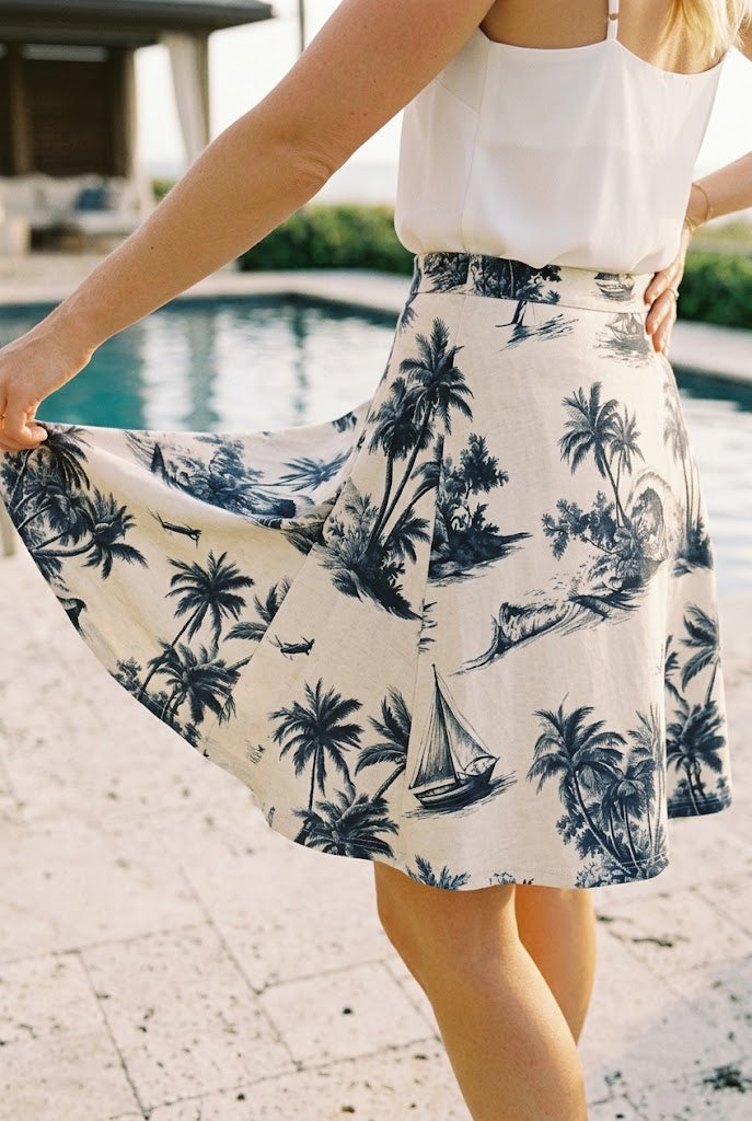 The Palm Beach Toile Flared Skirt