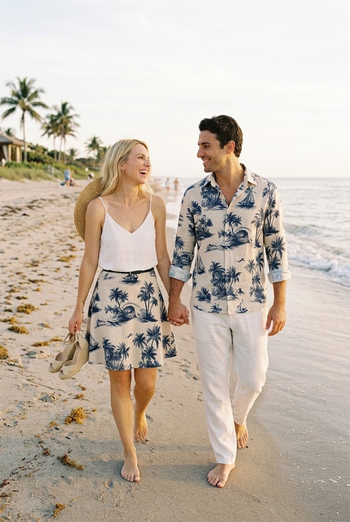 The Palm Beach Toile Flared Skirt