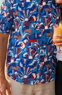 Patriotic Heritage Linen Short-Sleeve Button-Up Shirt