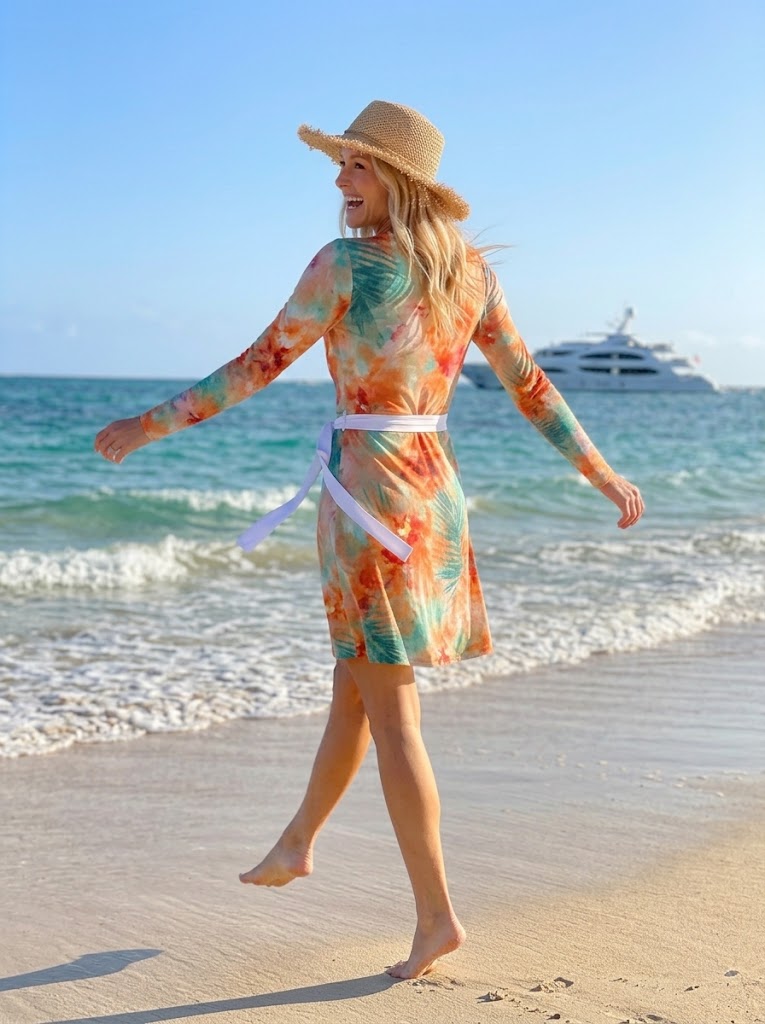 Royal Orchid Palm Beach Wrap Dress