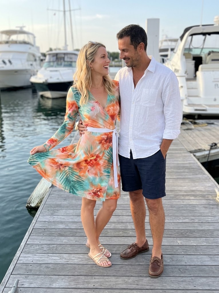 Royal Orchid Palm Beach Wrap Dress