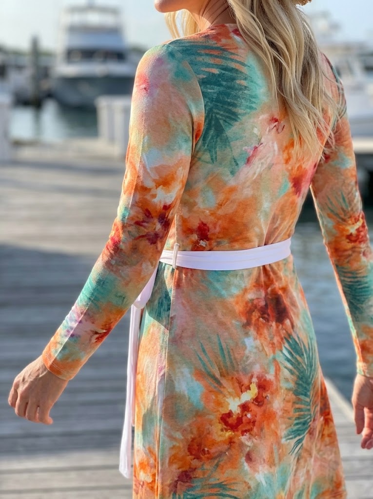 Royal Orchid Palm Beach Wrap Dress