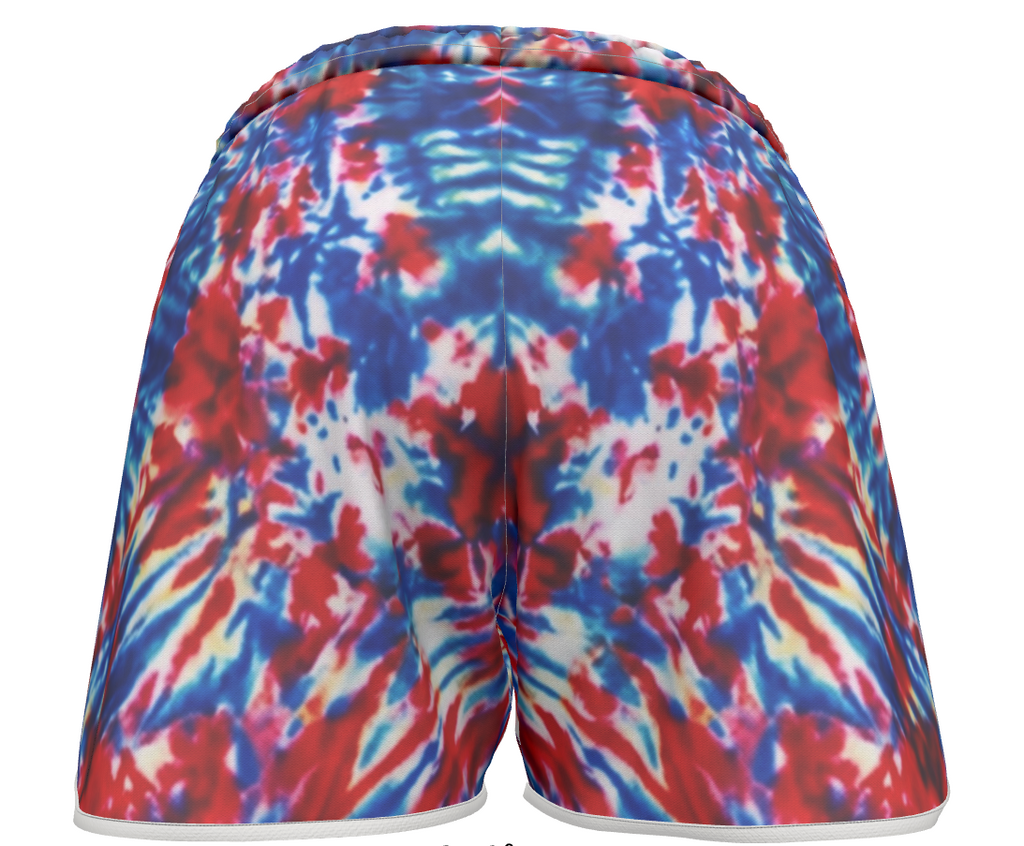 Red, White & Blue Tie-Dye Performance Running Shorts Coastal 1776