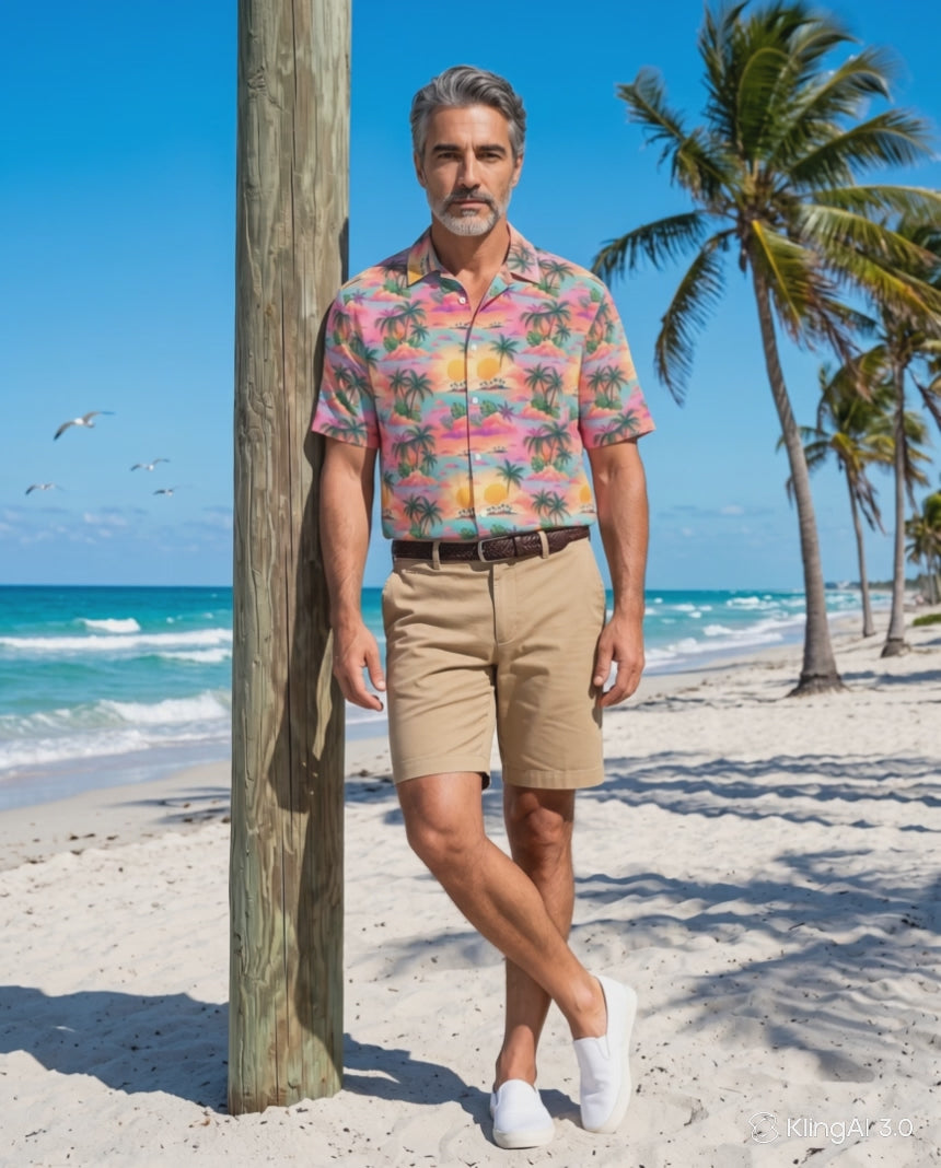 The Sunset Palms Linen Resort Shirt