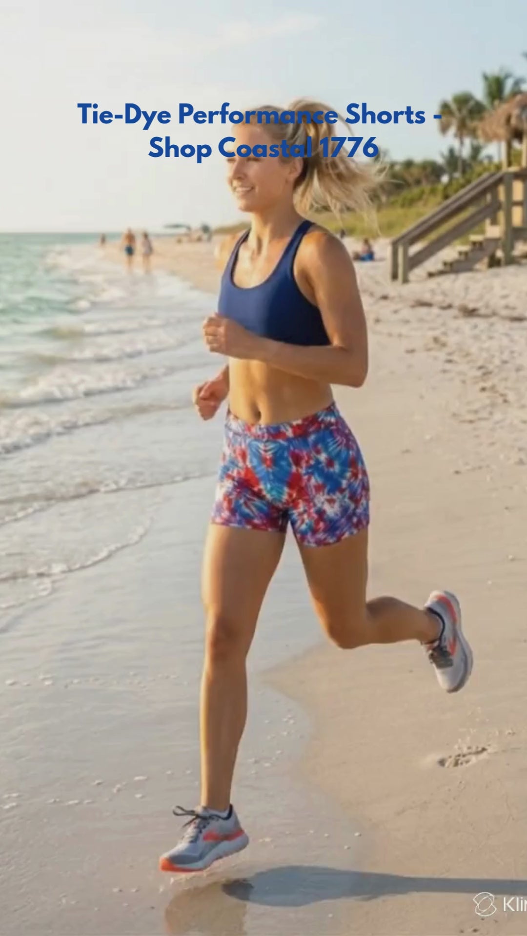 Red, White & Blue Tie-Dye Performance Running Shorts Coastal 1776