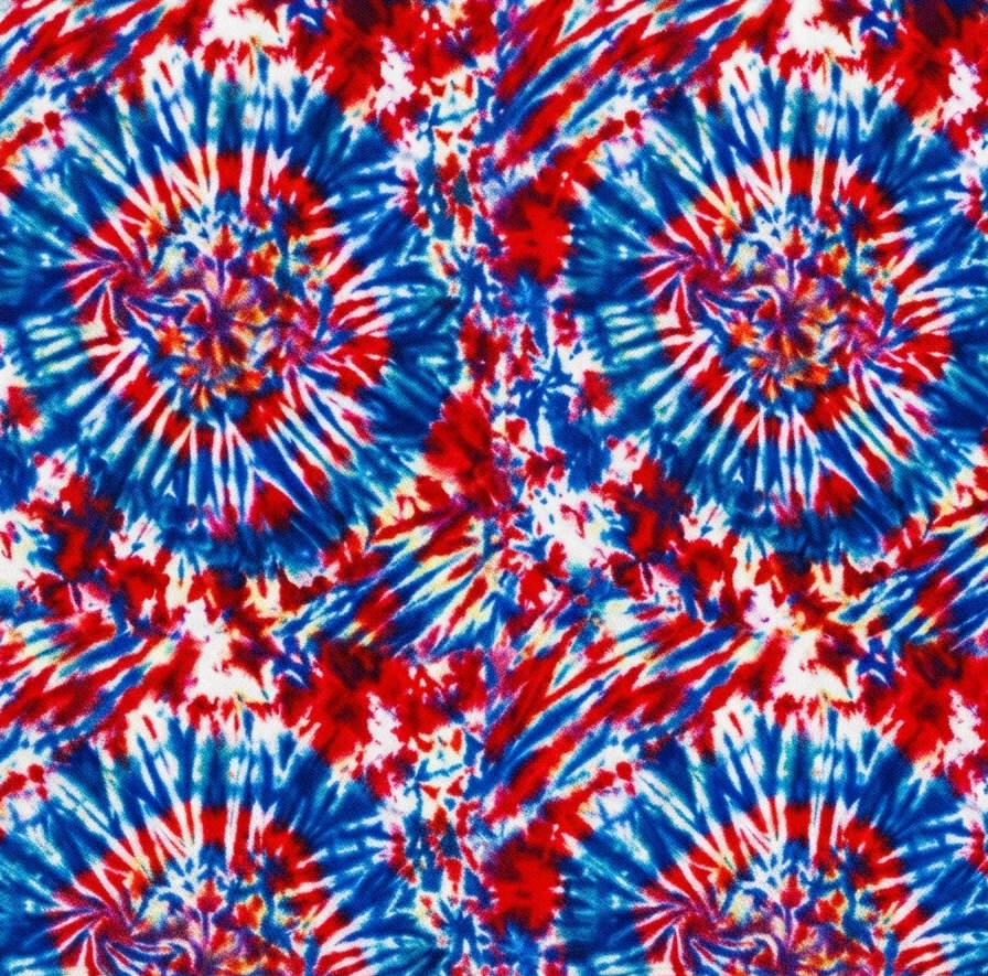 Red, White & Blue Tie-Dye Performance Running Shorts Coastal 1776